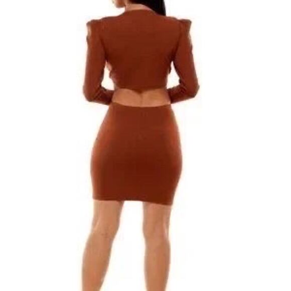 Socialite Long Sleeve Cutout Minidress Size Large - Picture 3 of 9